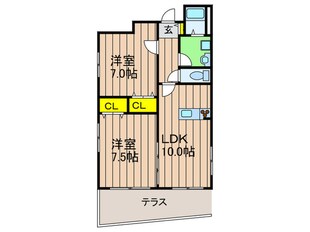 ボ－ン　シャ－ンス八幡の物件間取画像